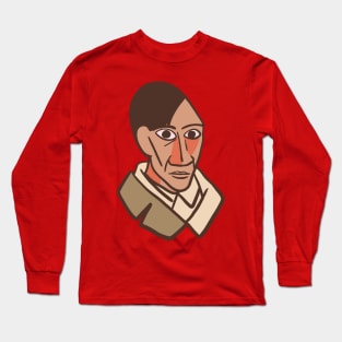 Artists Self Portrait On Red Long Sleeve T-Shirt